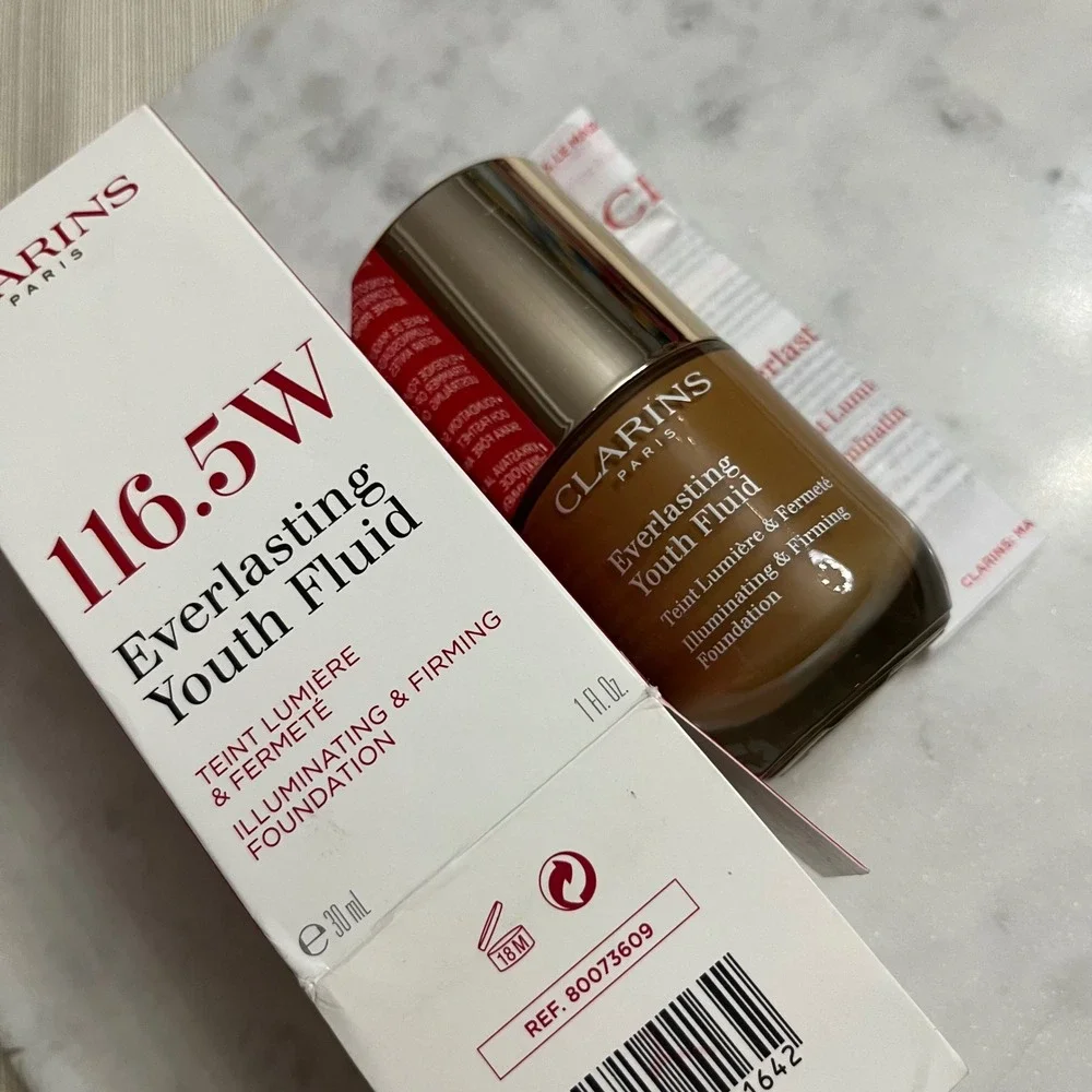 CLARINS‎ 116.5W Foundation Everlasting Youth Fluid Liquid Makeup Beauty 30ml 1oz
